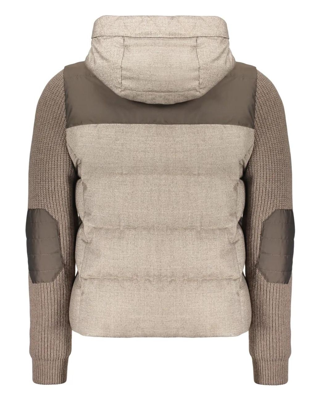 Moorer Brown Hooded-Neck Padded Jacket for men