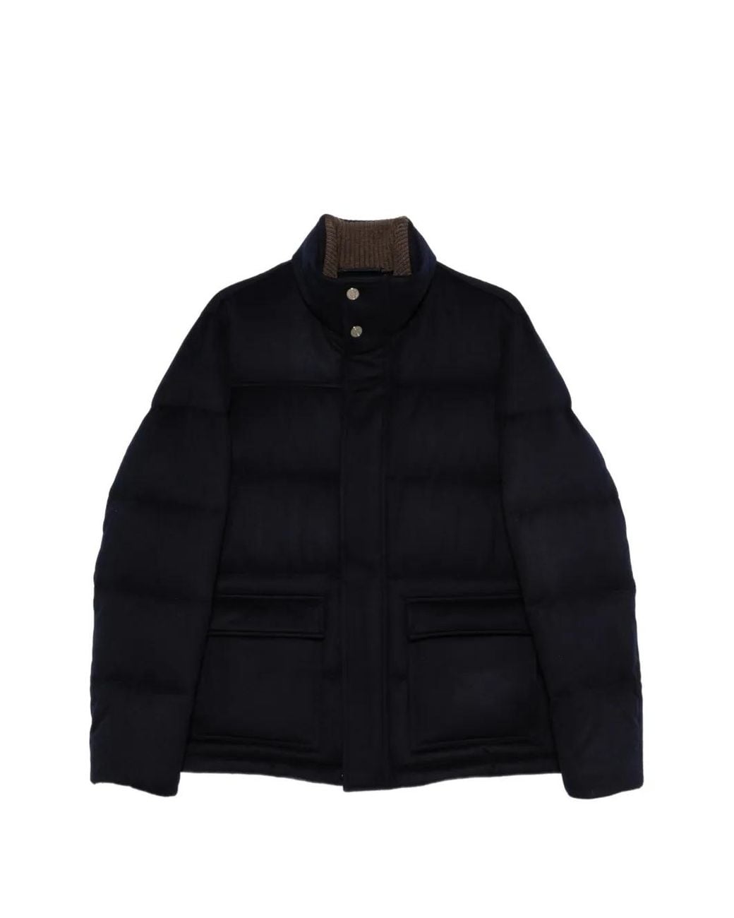 Jacob Cohen Black Padded Cashmere Coat for men
