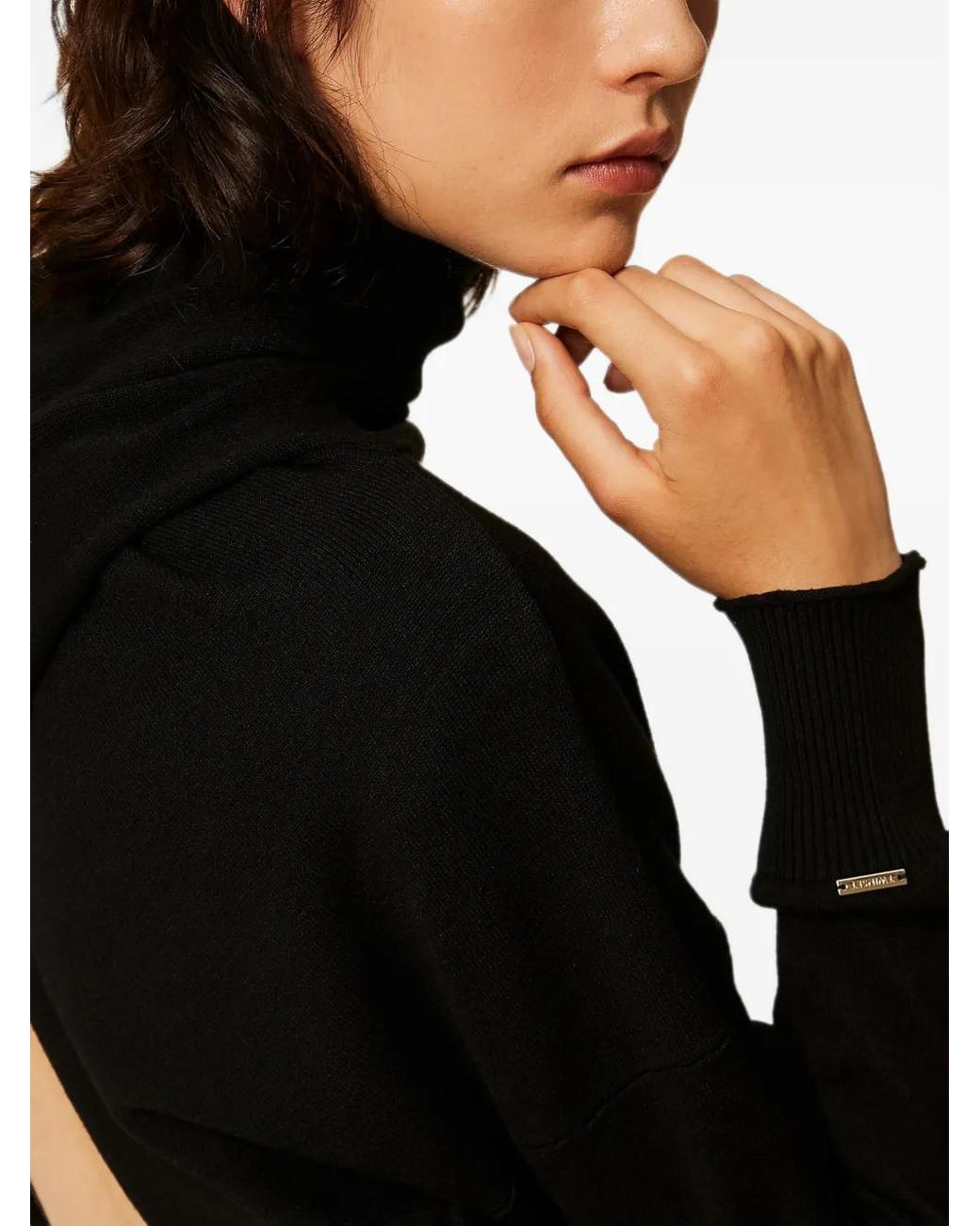 Twinset Black Dual-Use Knit Shrug