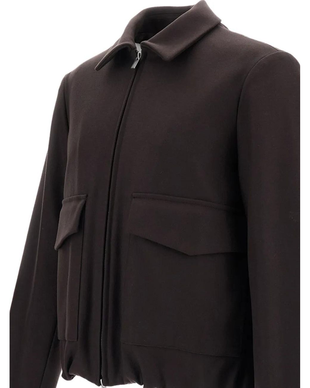 Barena Black Zip-Up Flap-Pocket Jacket for men