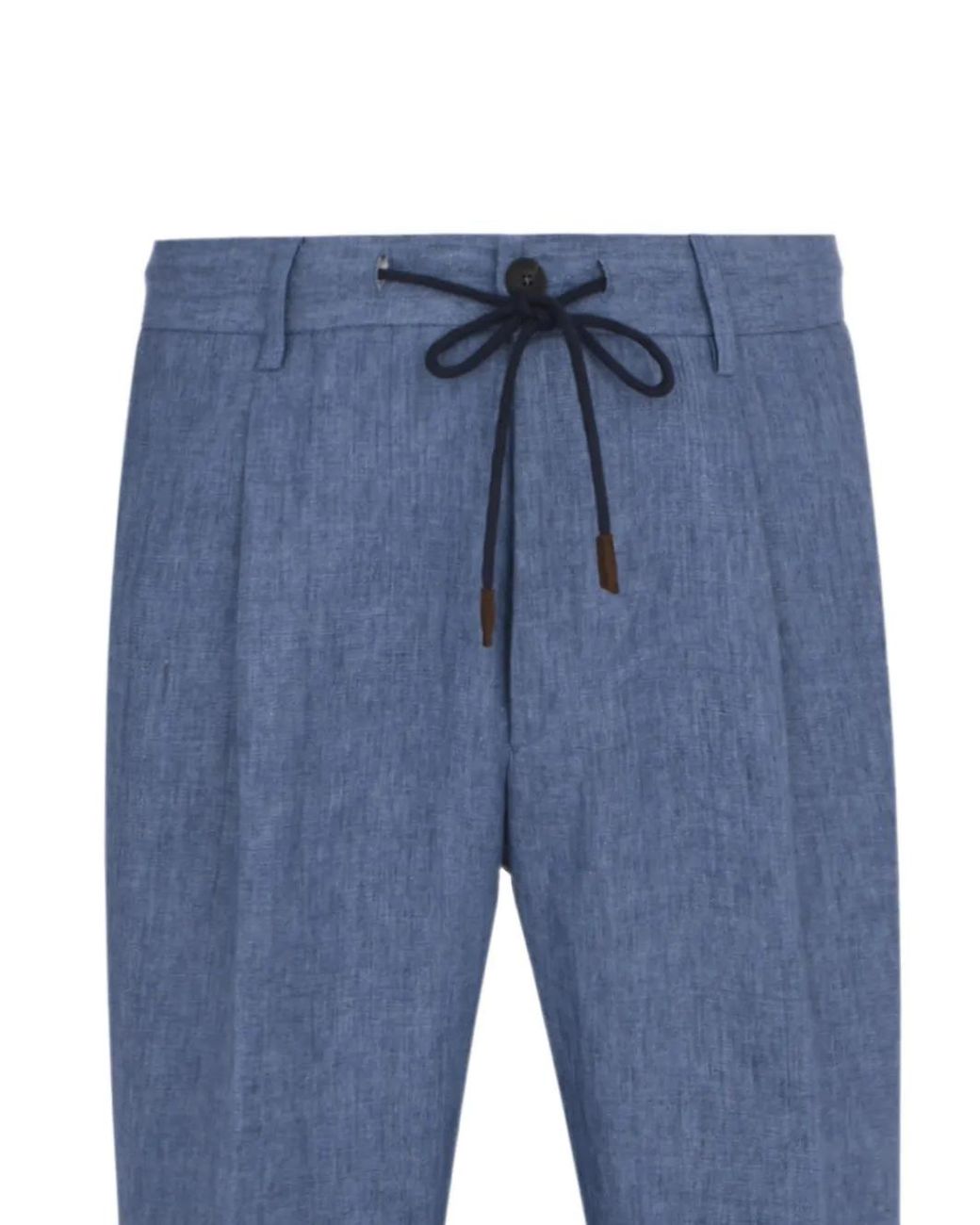 Gran Sasso Blue Drawstring Pleated Trousers for men