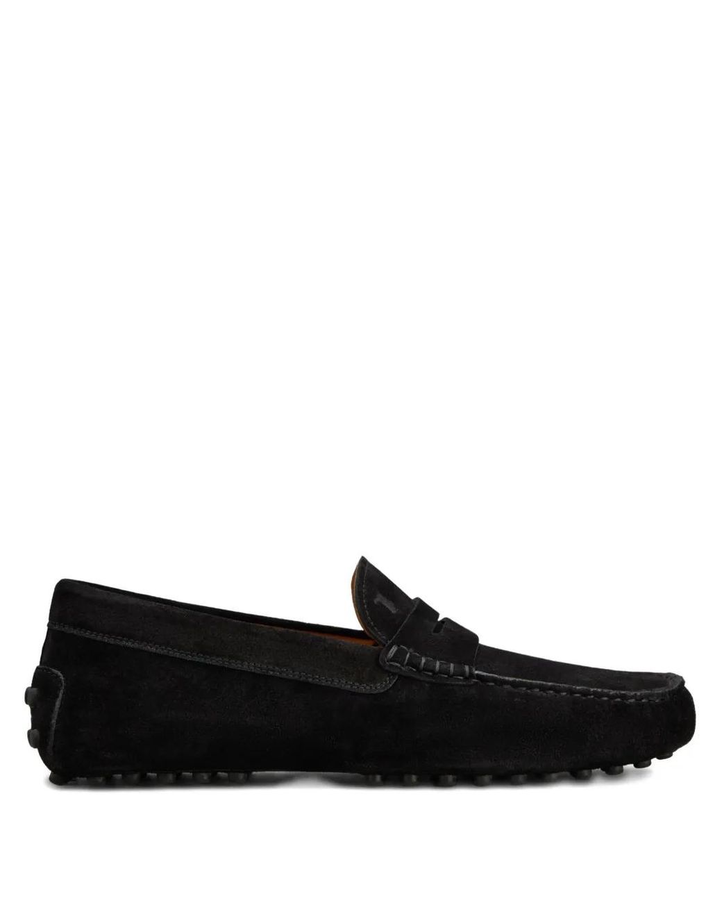 Tod's Black Pebble-Detail Suede Loafers for men
