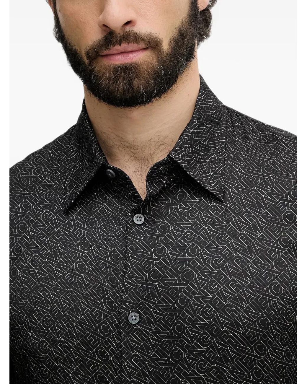 ARMANI EXCHANGE Black Logo-Print Long-Sleeved Shirt for men