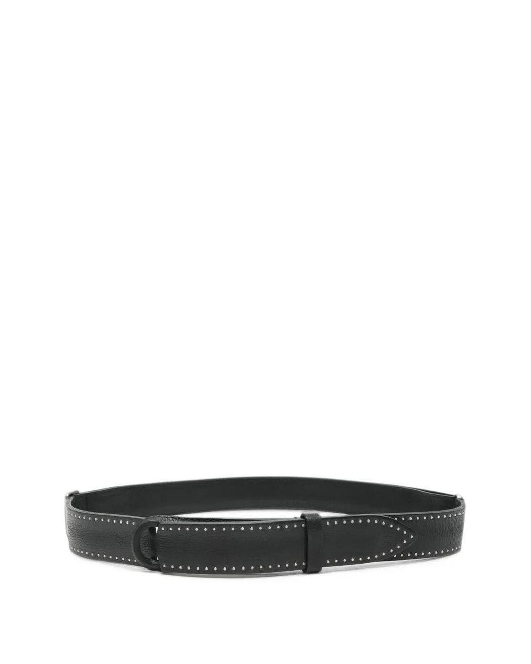 Orciani White Stud-Embellished Leather Belt for men