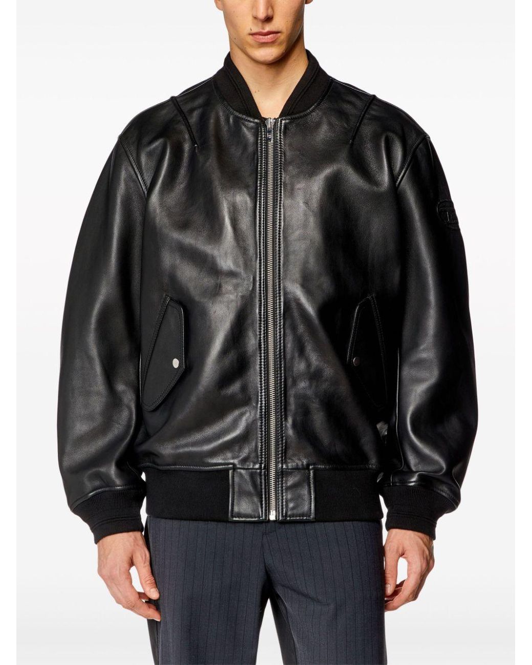 DIESEL L-Pritts-New Leather Jacket in Black for Men | Lyst DIESEL L-Pritts-New Leather Jacket in Black for Men | Lyst