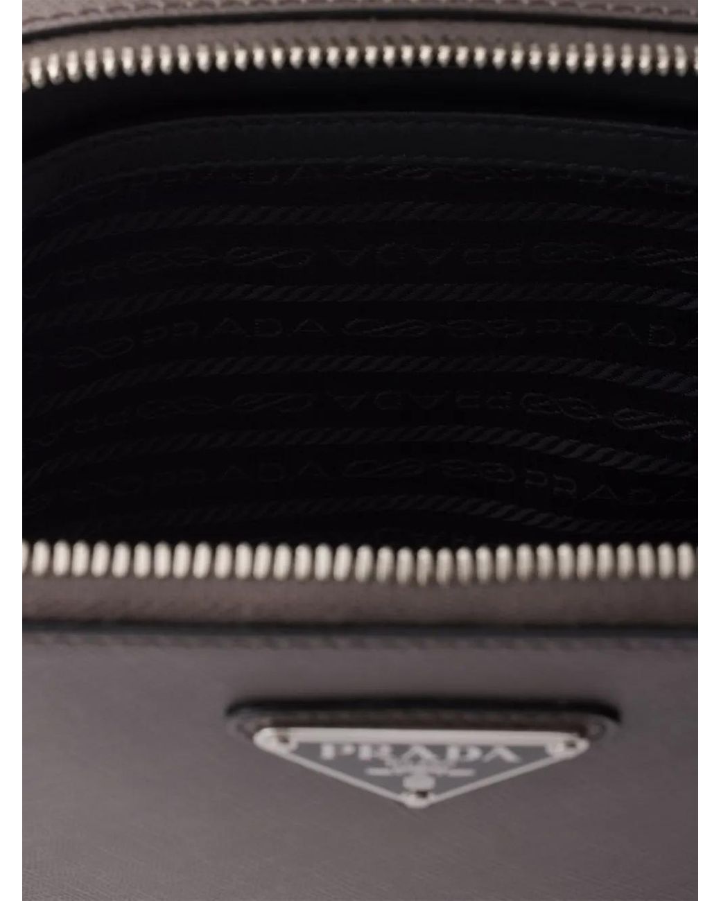 Prada Gray Brique Saffiano Leather Bag for men