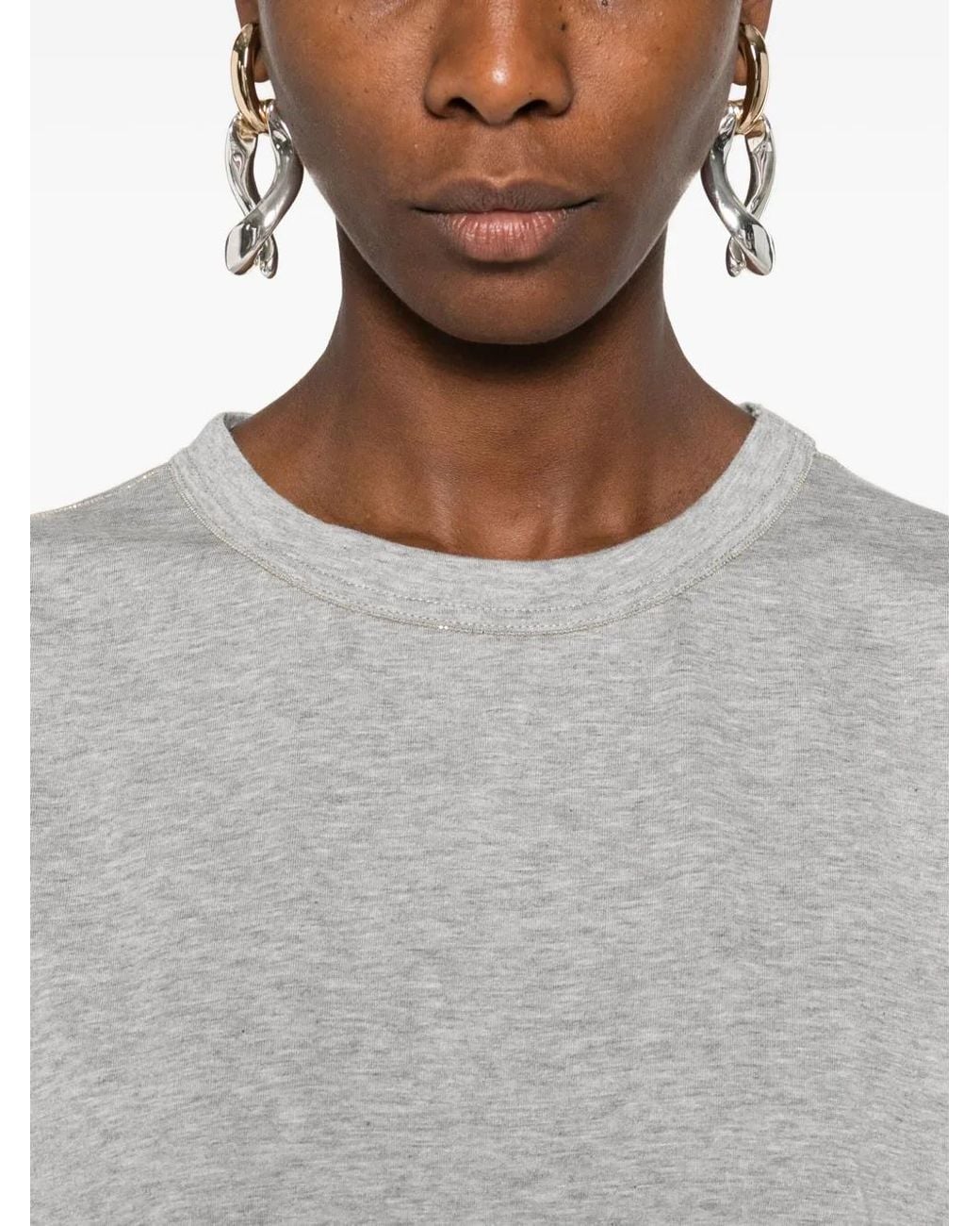 Fabiana Filippi Gray Crew-Neck T-Shirt