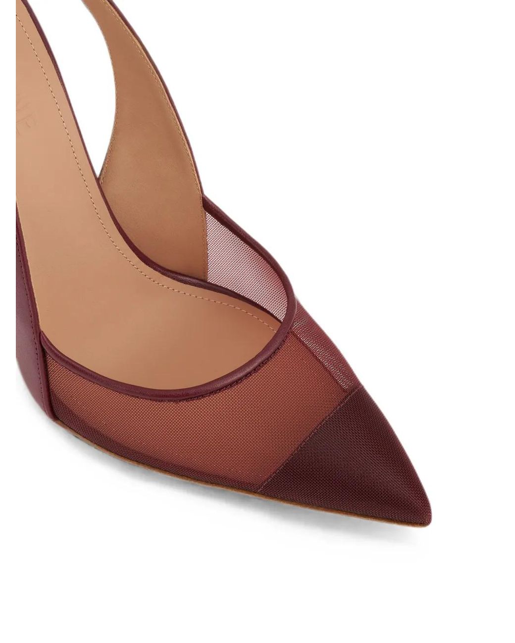 Malone Souliers Pink Arc Mesh-Panel Slingback Pumps