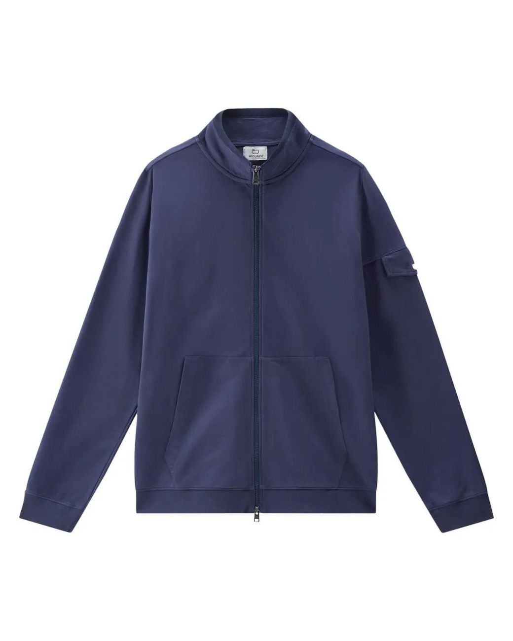 Woolrich Blue Zip-Up Cotton Track Jacket for men