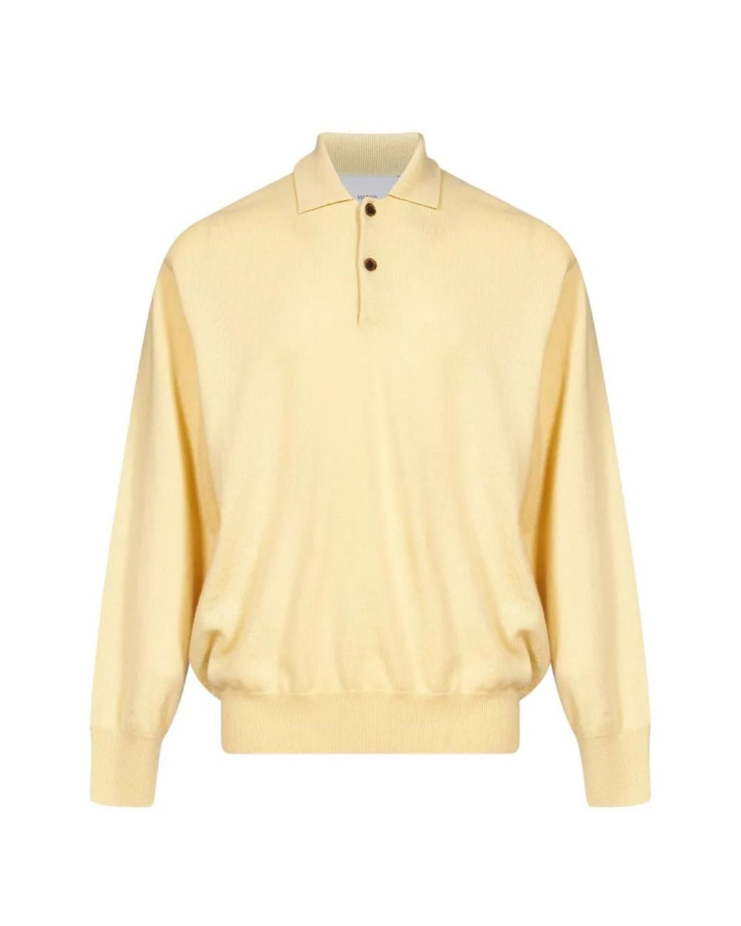Ssstein Yellow Long-Sleeve Knitted Polo Shirt