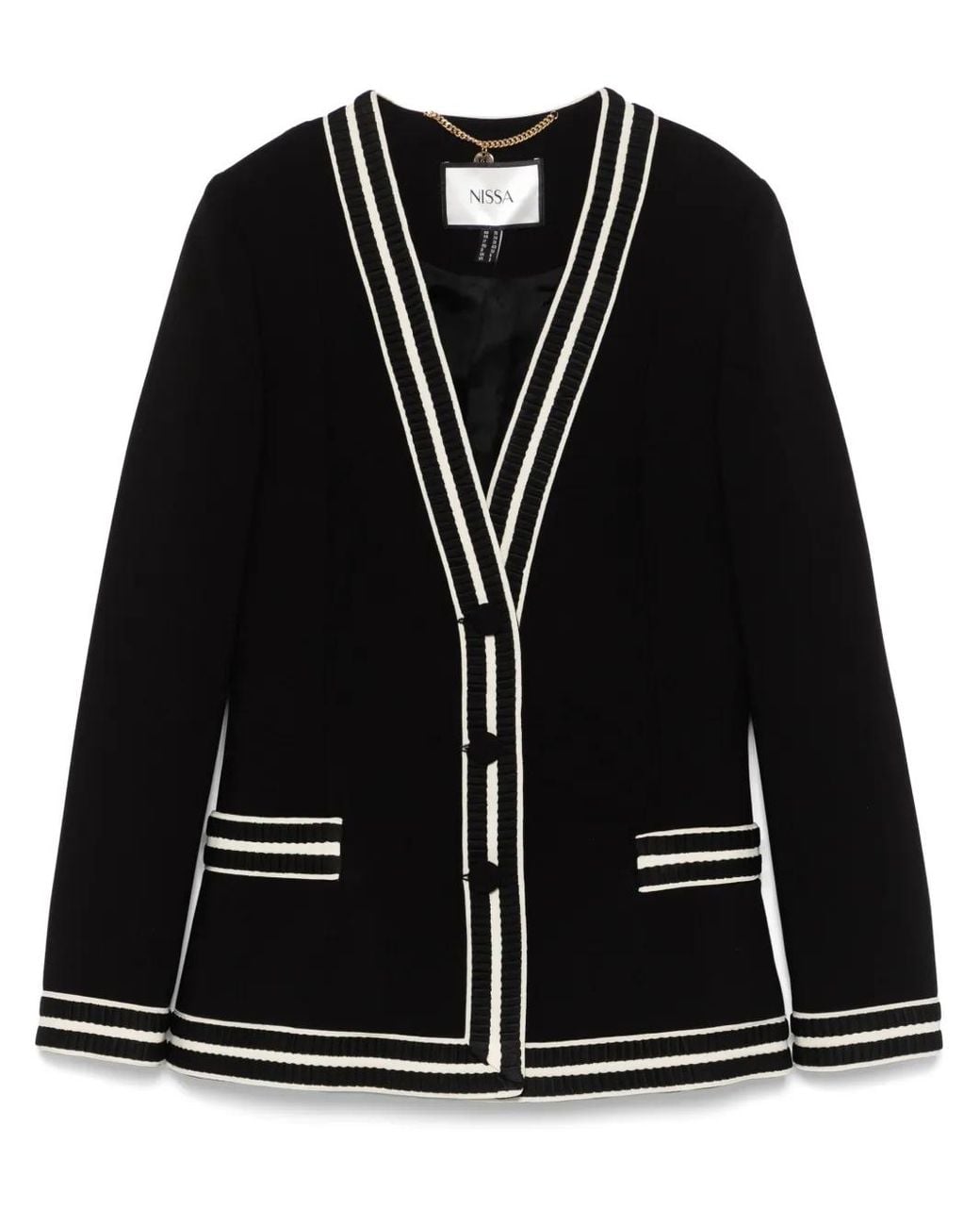 Nissa Black Single-Breasted Blazer
