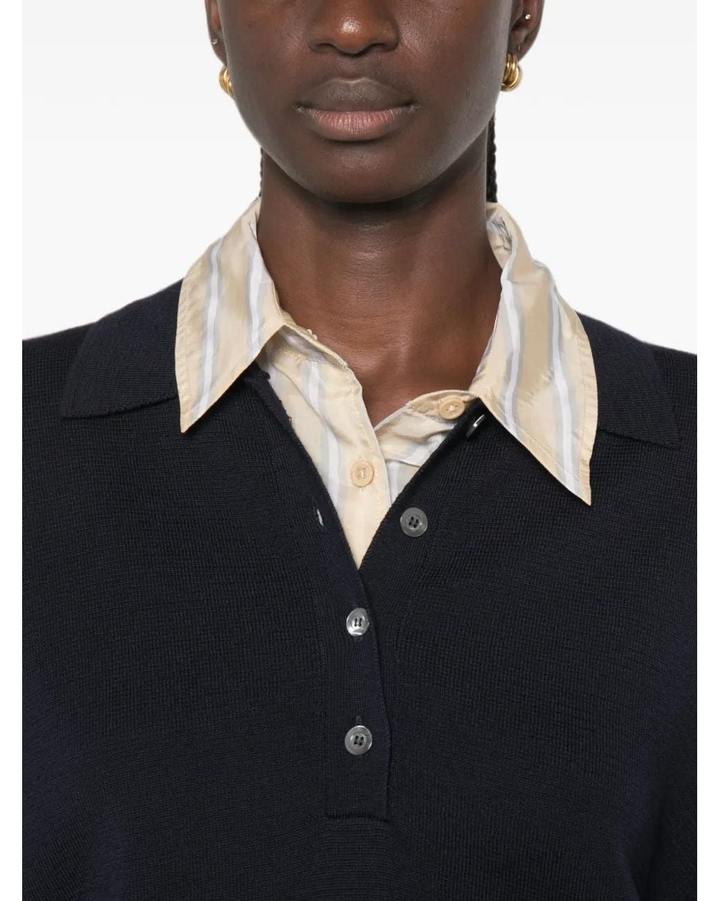 Rohe Black Button-Placket Polo Sweater