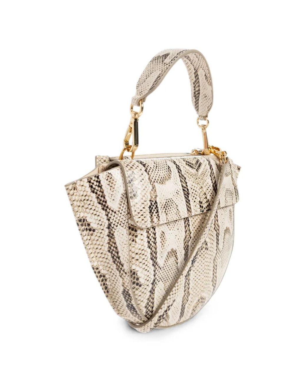 Wandler Natural Mini Hortensia Snakeskin-Effect Tote Bag