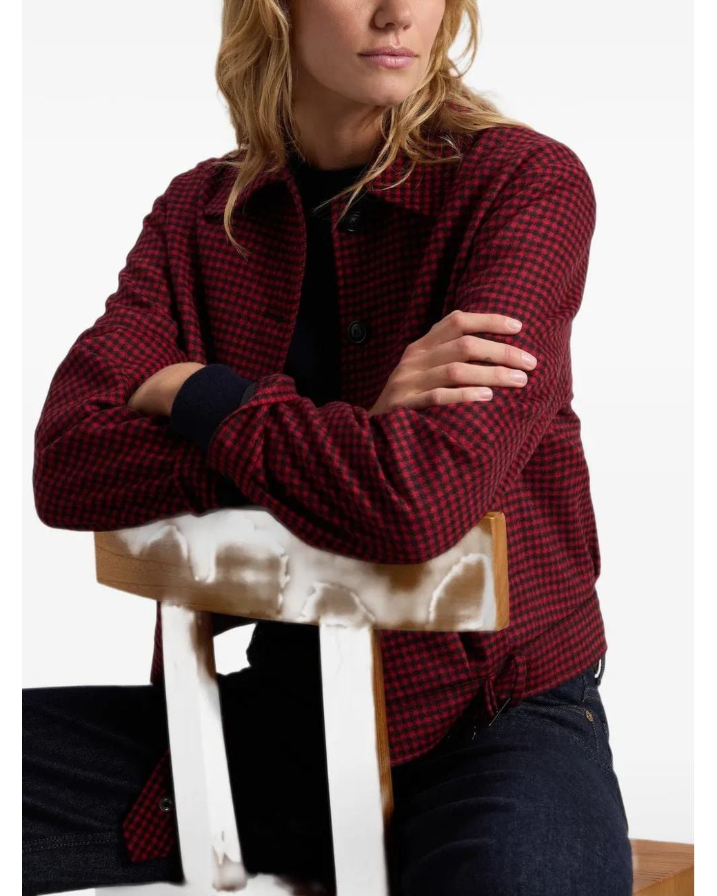Woolrich Red Check Belted Overshirt