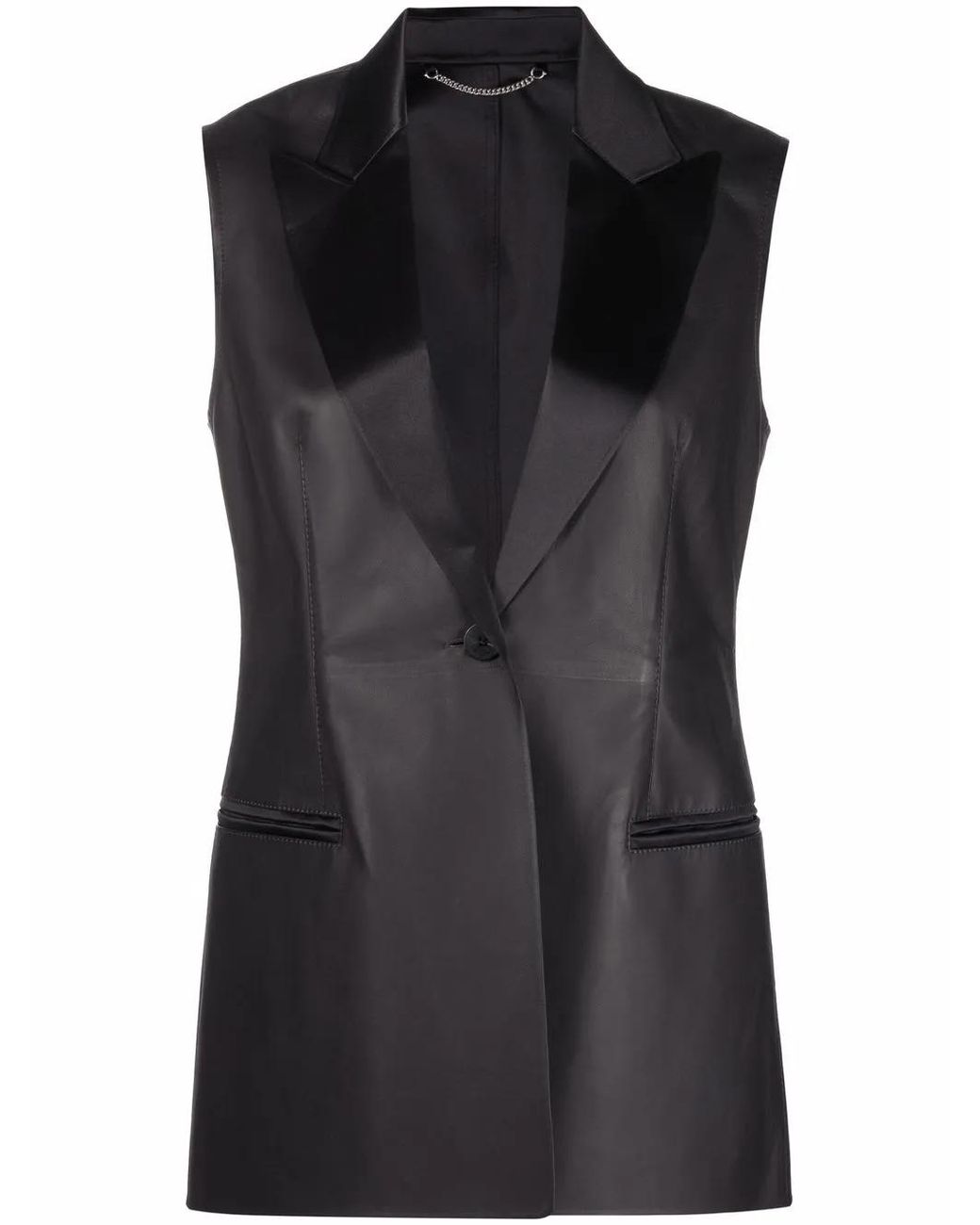 Ferragamo Black Tailored Leather Blazer