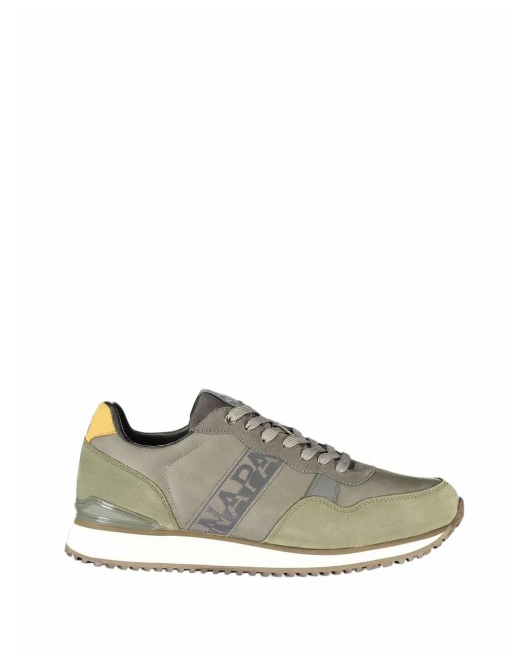 Napapijri Gray Cosmos Syn Logo-Print Panelled Sneakers for men