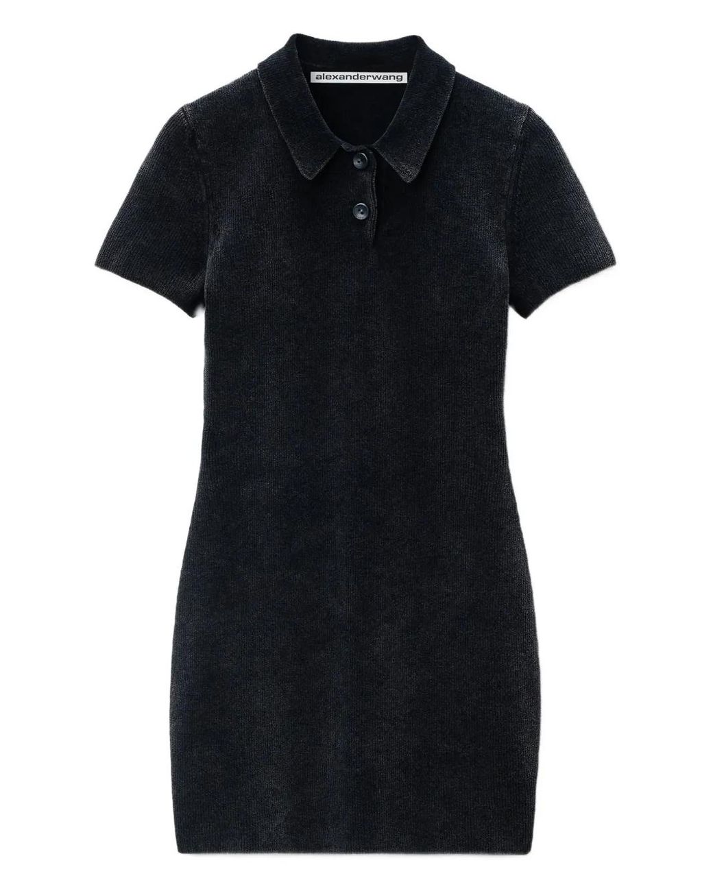 Alexander Wang Black Cotton-Blend Chenille Minidress