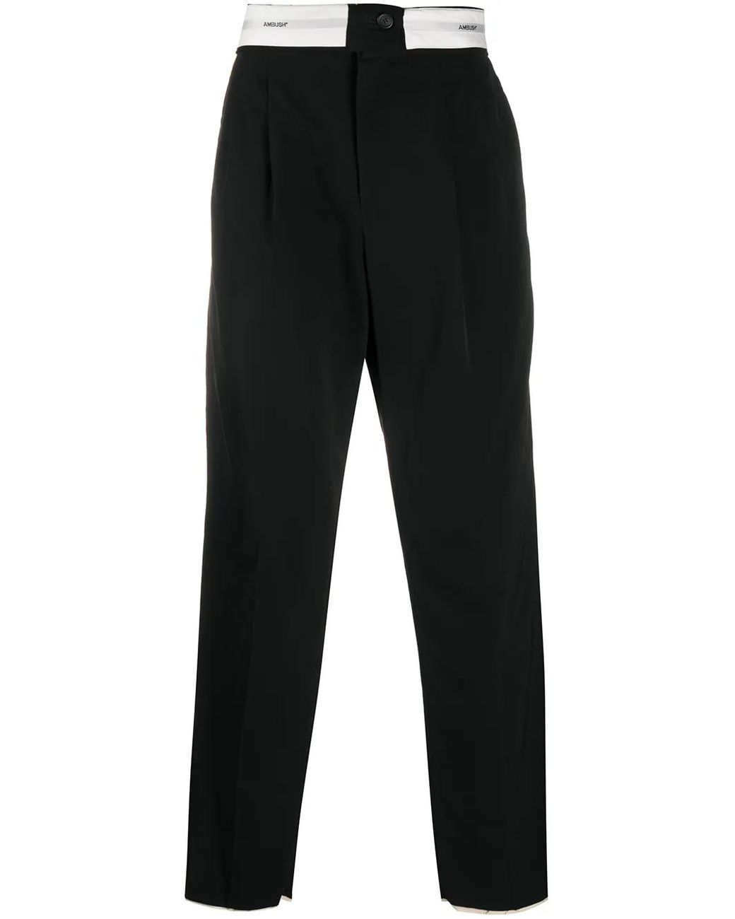 Ambush Black Folded Waist Trousers
