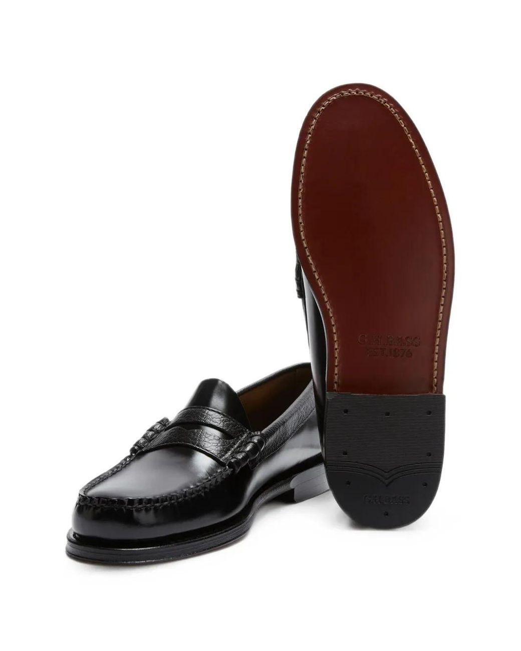 G.H.BASS Black Weejuns Larson Penny Loafers for men