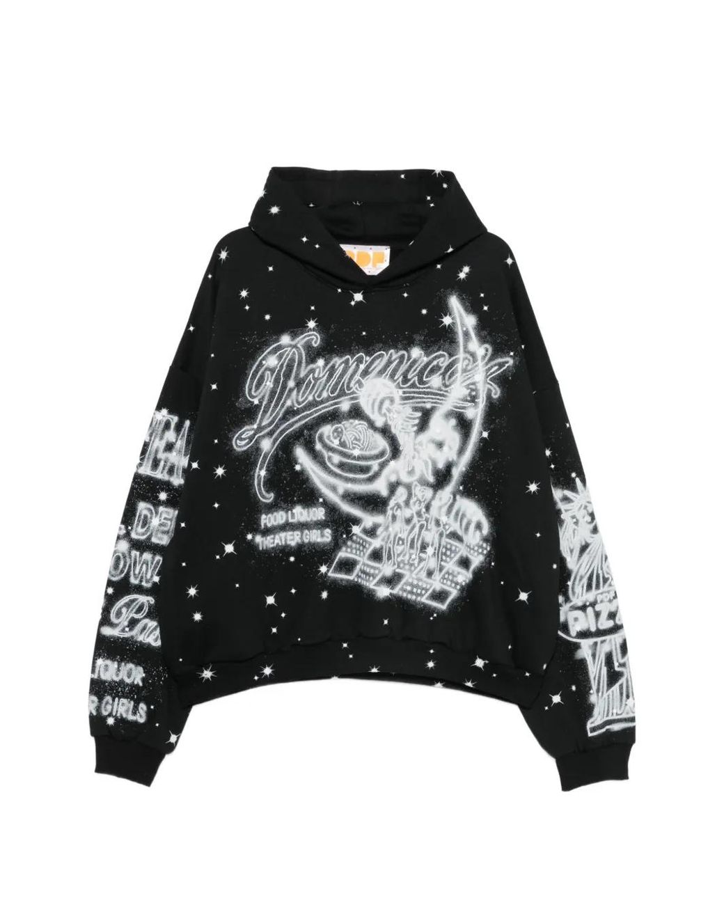 PDF Black Hoodie En Coton À Imprimé Graphique for men
