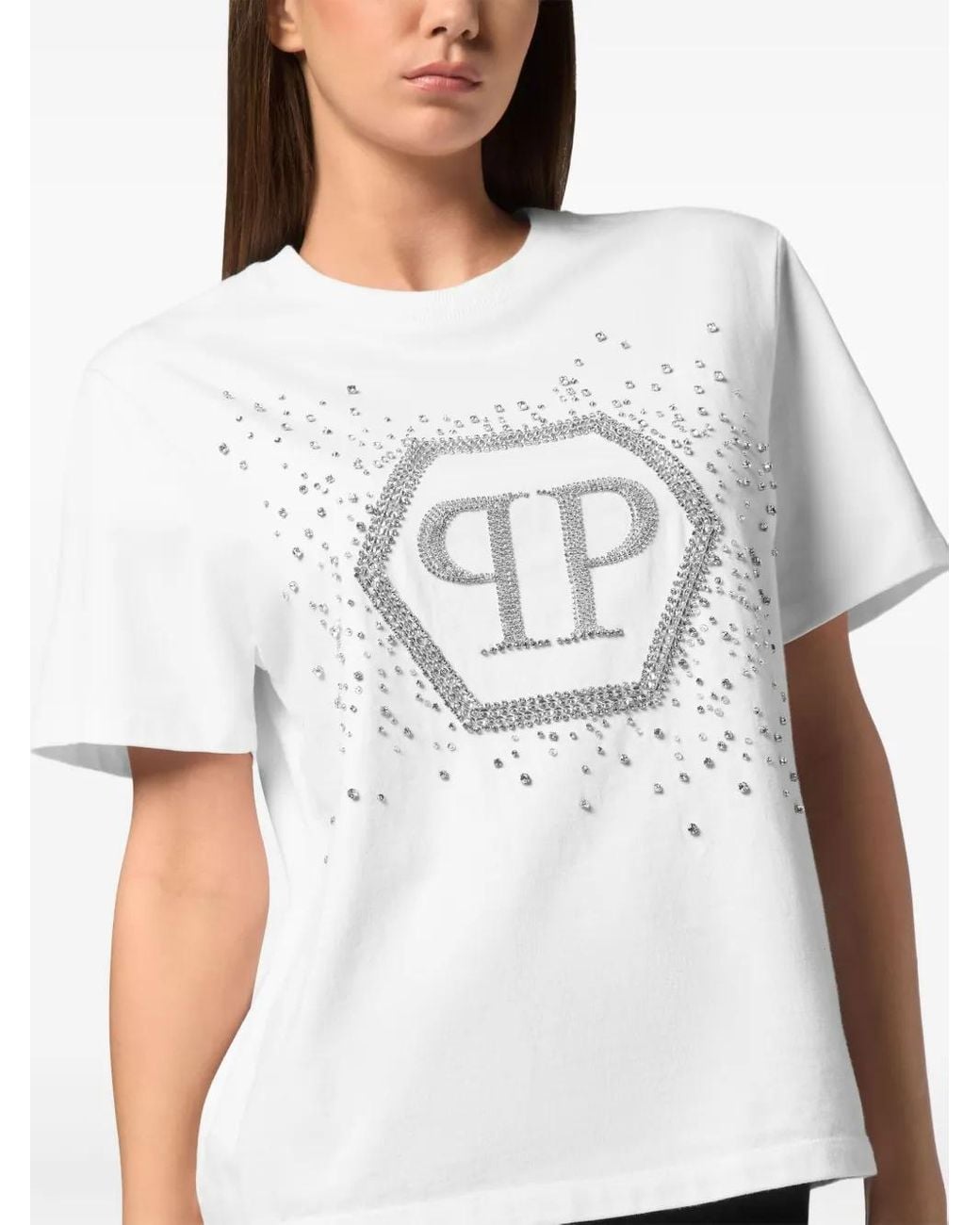 Philipp Plein White Hexagon T-Shirt