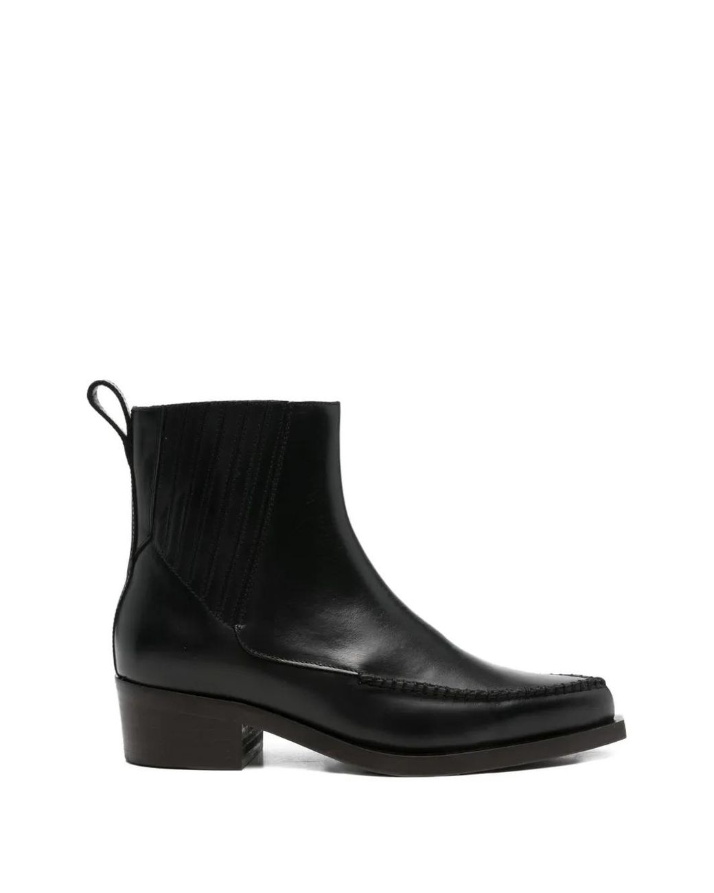 NULLUS Black Whipstitch-Detail Chelsea Boots for men