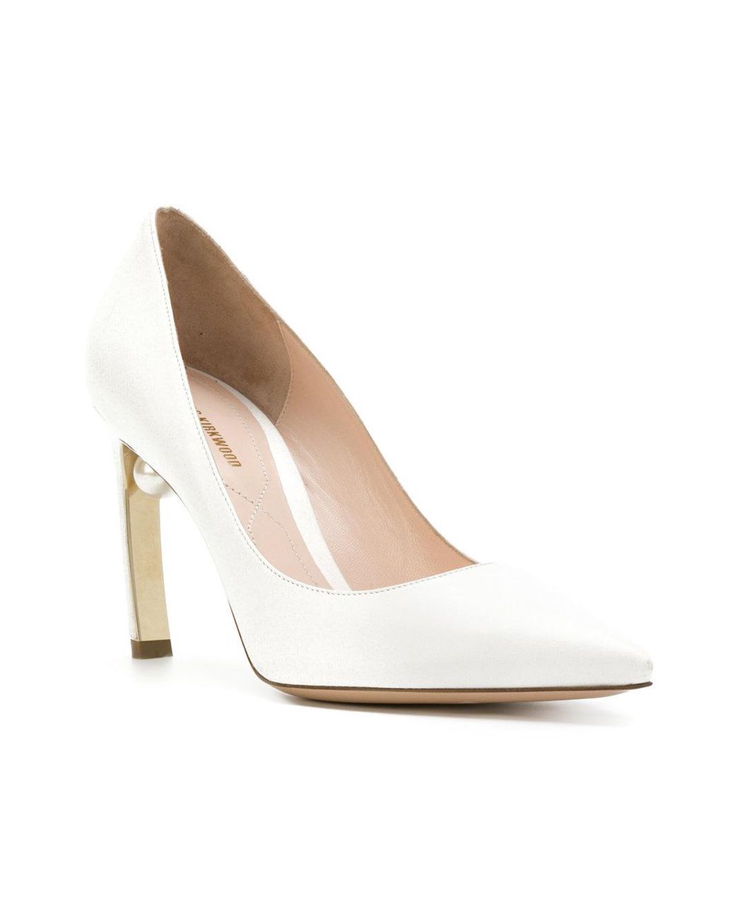 Shop Nicholas Kirkwood Miri Faux Pearl Dotted Satin Pumps