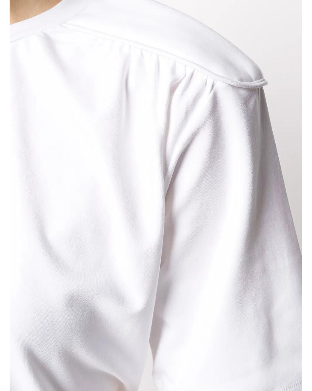 Remain White Piped-Shoulder T-Shirt