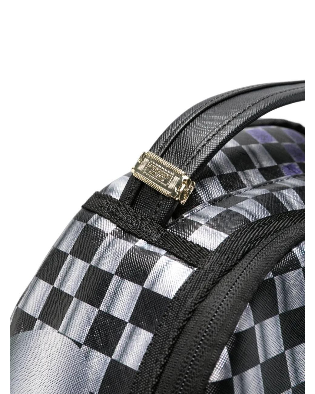 Sprayground Gray Sac À Dos À Imprimé Requin Et À Carreaux for men