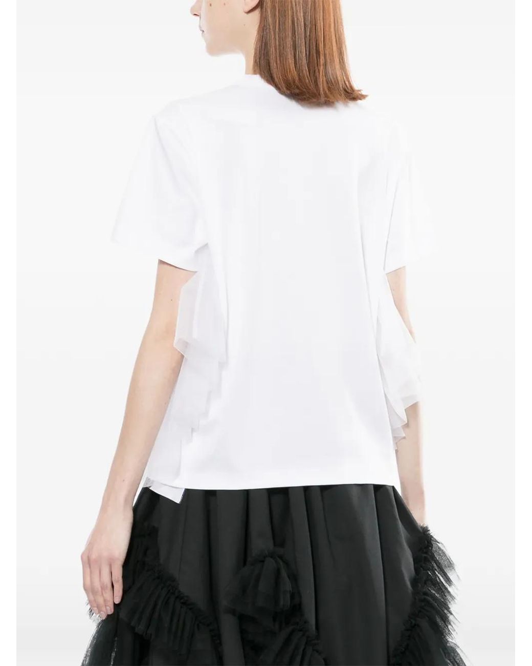 Noir Kei Ninomiya White Ruffled T-Shirt