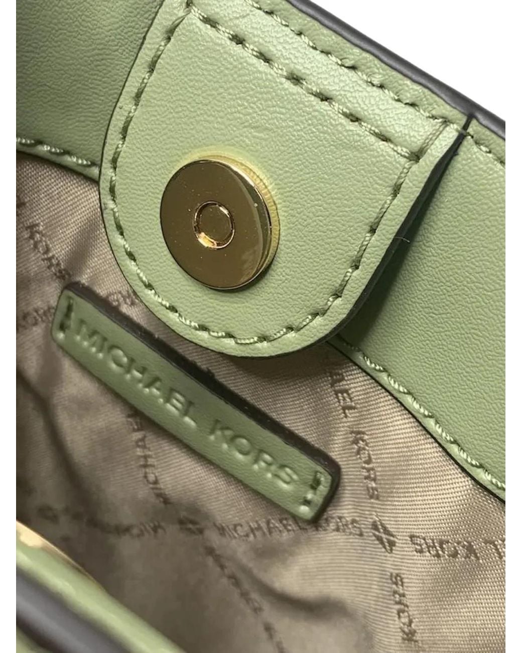 Michael Kors Green Mercer Pebbled-Leather Shoulder Bag