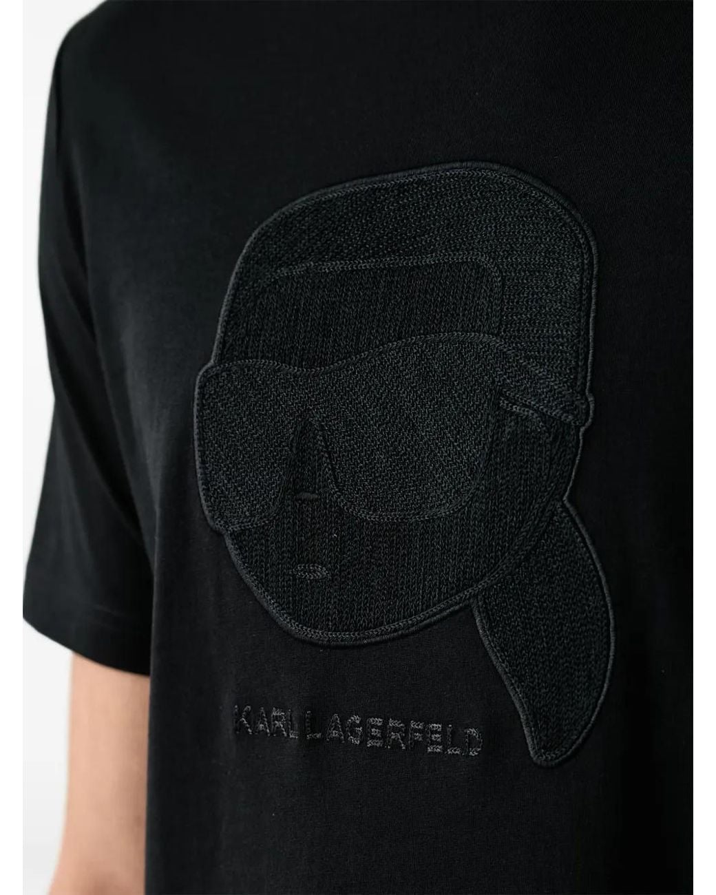 Karl Lagerfeld Black Ikonik-Patch T-Shirt for men