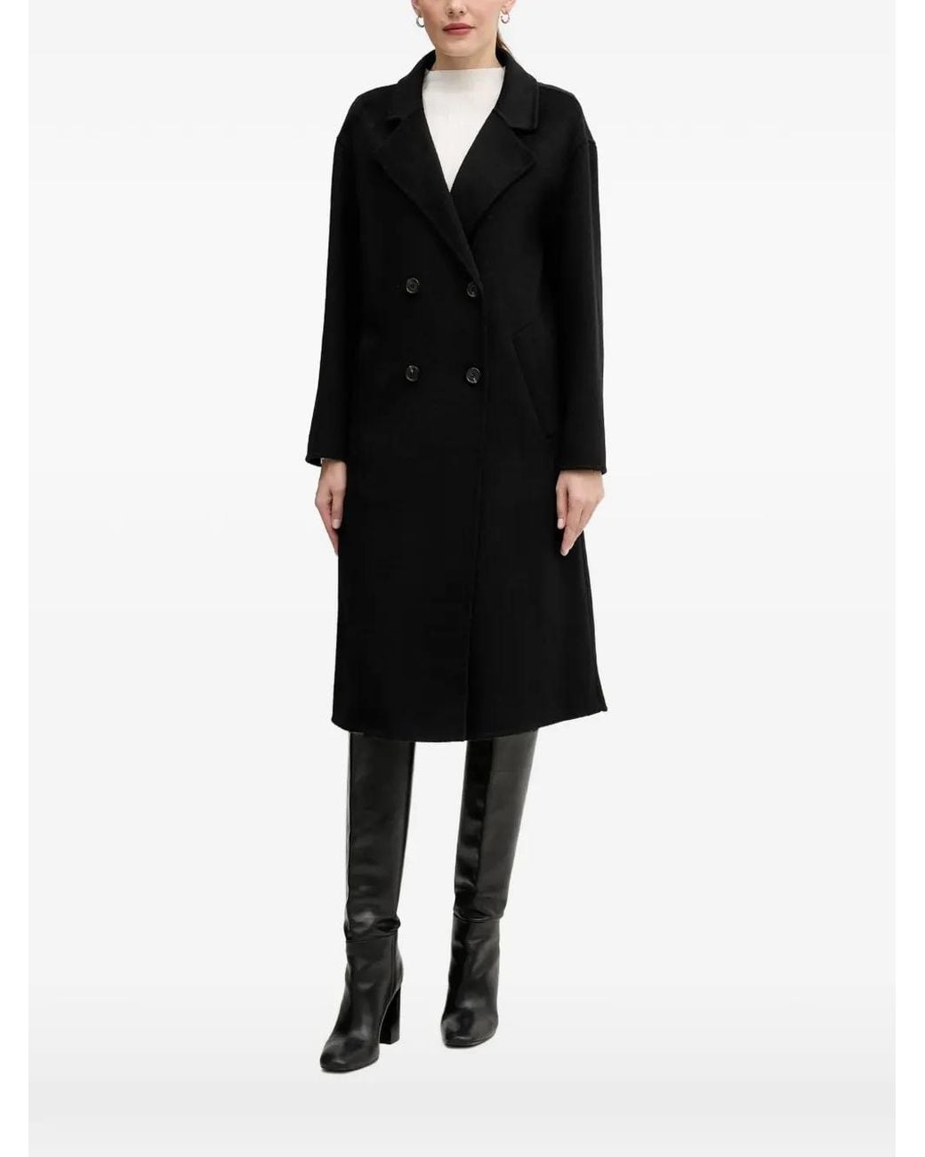 GAUDI Black Double-Breasted Coat