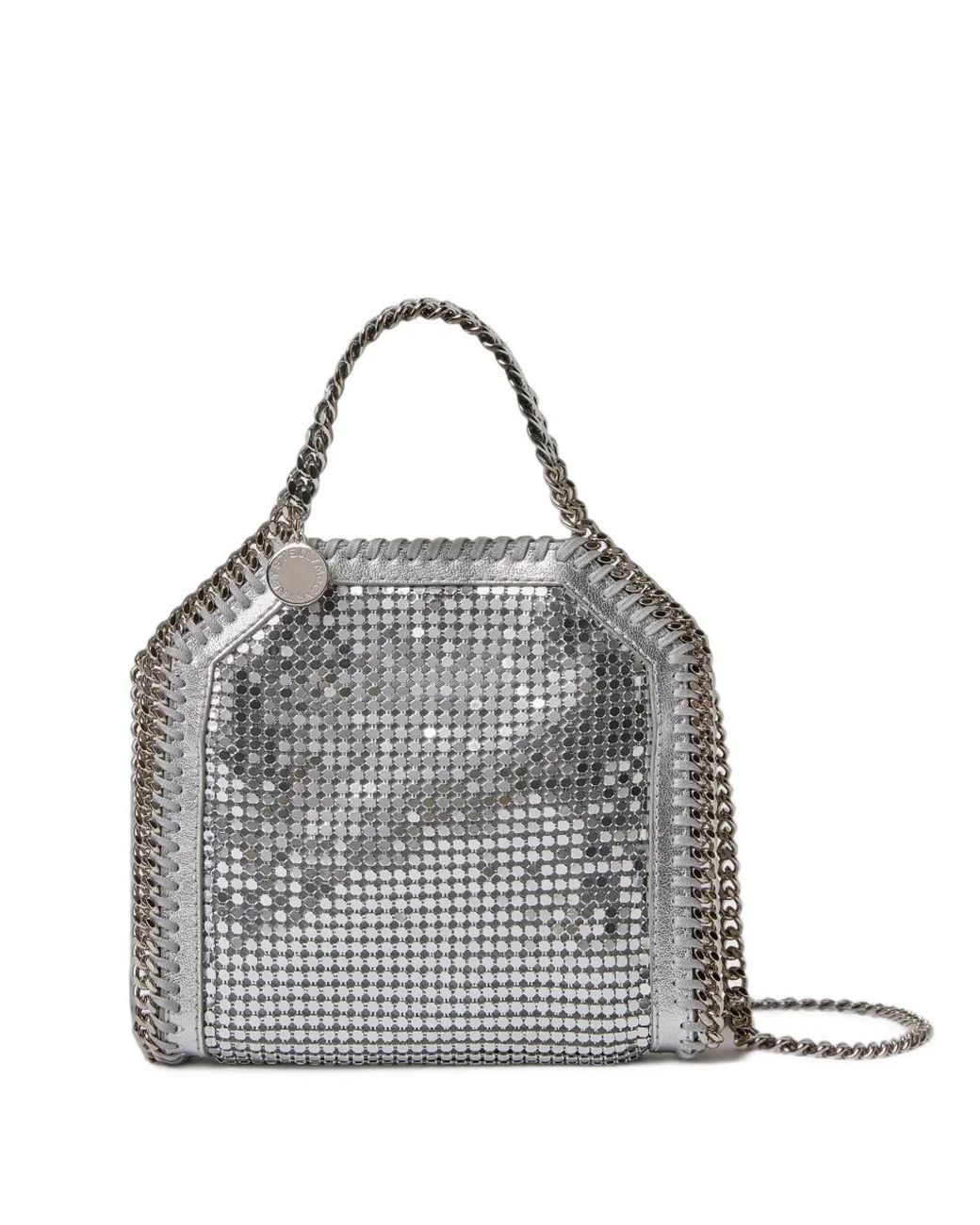 Stella McCartney Gray Falabella Chainmail Tiny Tote Bag