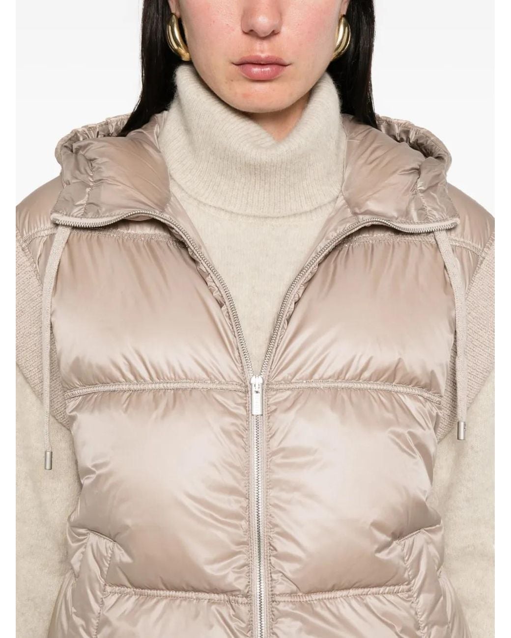 Peserico Natural Hooded Quilted Vest