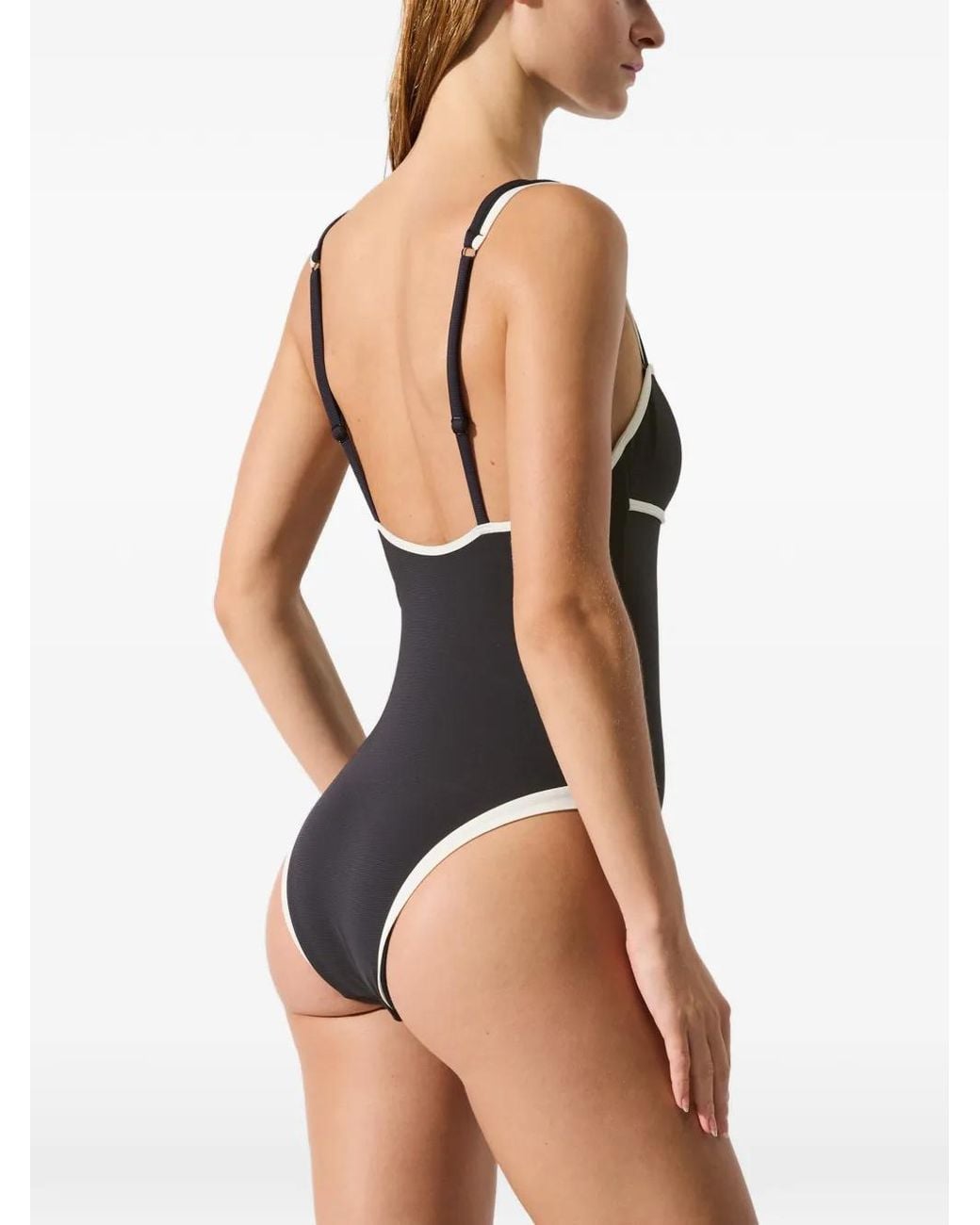 Maillot De Bain Signature Échancré Karl Lagerfeld en coloris Black