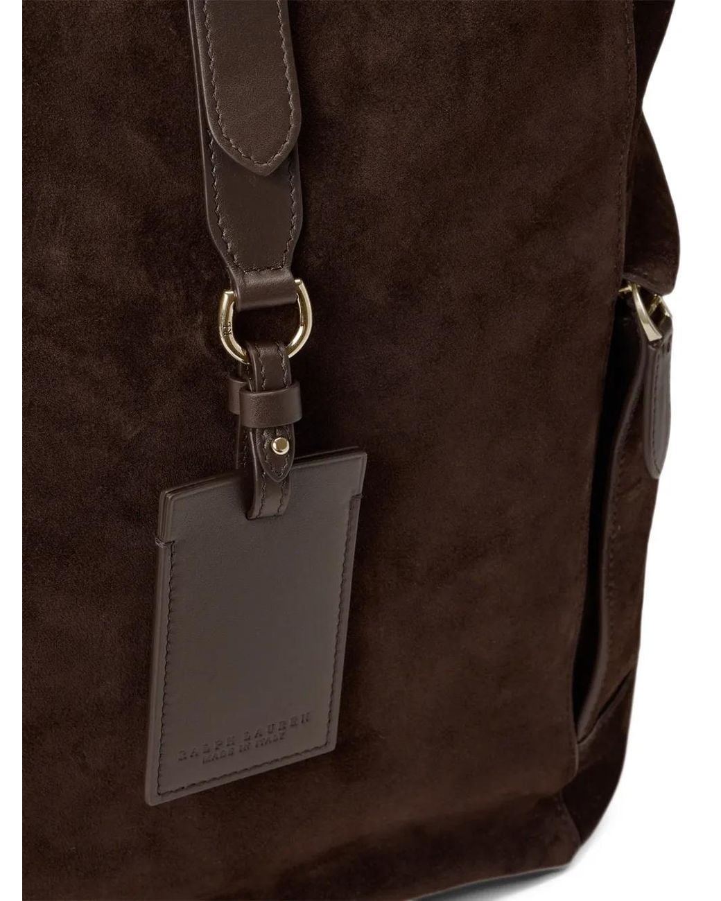 Ralph Lauren Brown Buckle-Fastening Leather Backpack for men