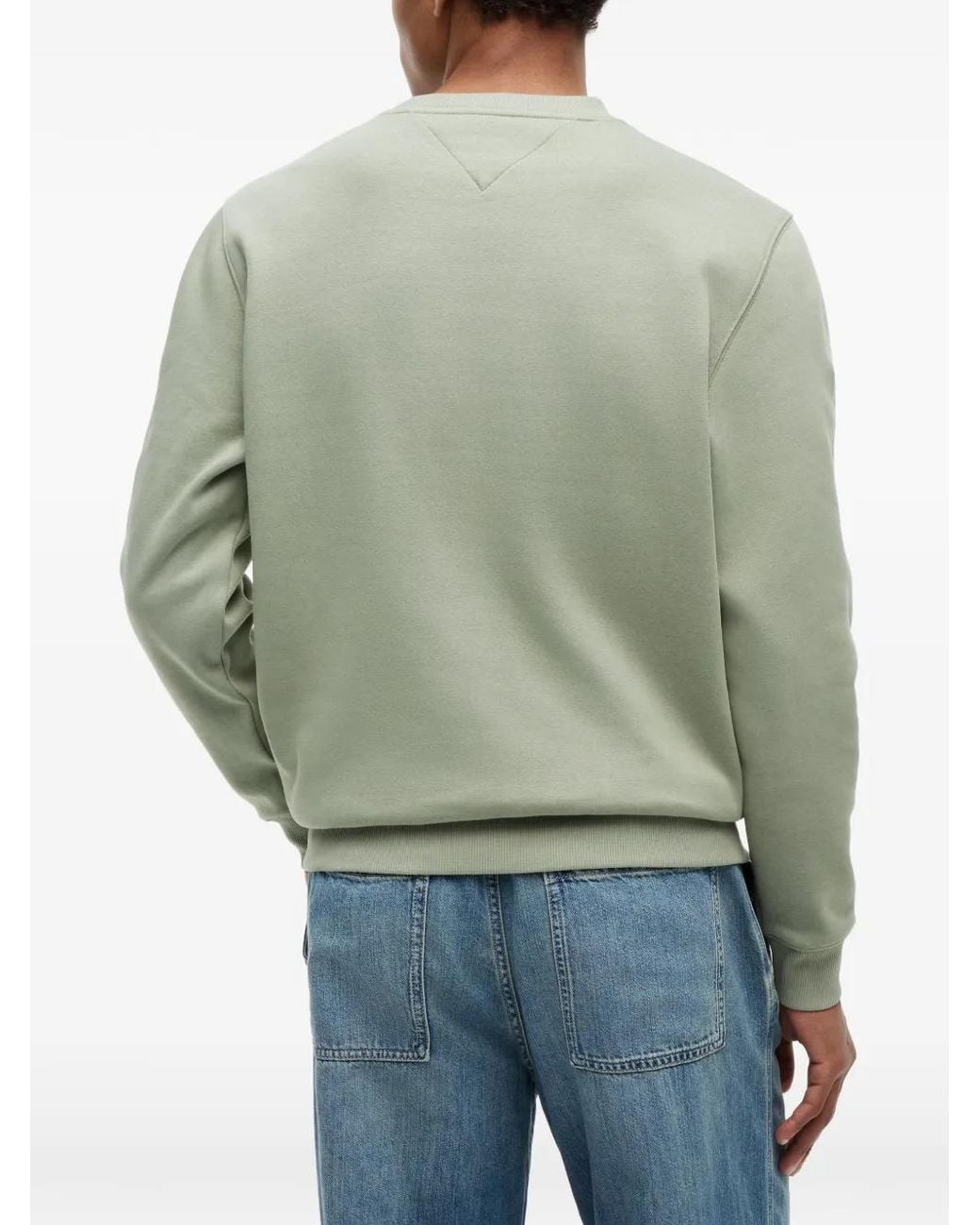 Tommy Hilfiger Green Logo-Patch Sweatshirt for men