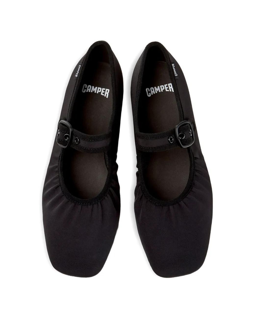 Camper White Casi Myra Buckle-Fastening Ballet Flats