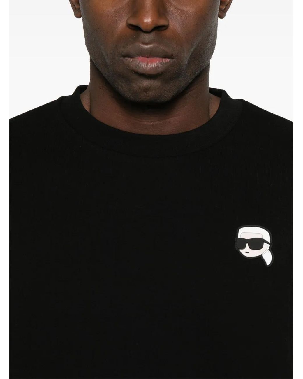 Karl Lagerfeld Black Karl Ikon-Patch Sweatshirt for men