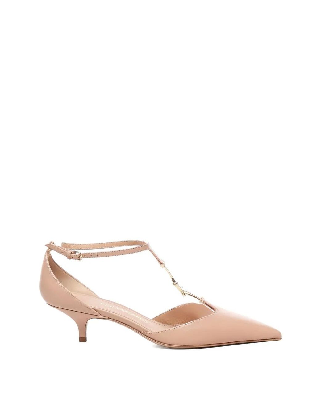 Ferragamo Natural 40Mm Ankle-Strap Pointed-Toe Pumps