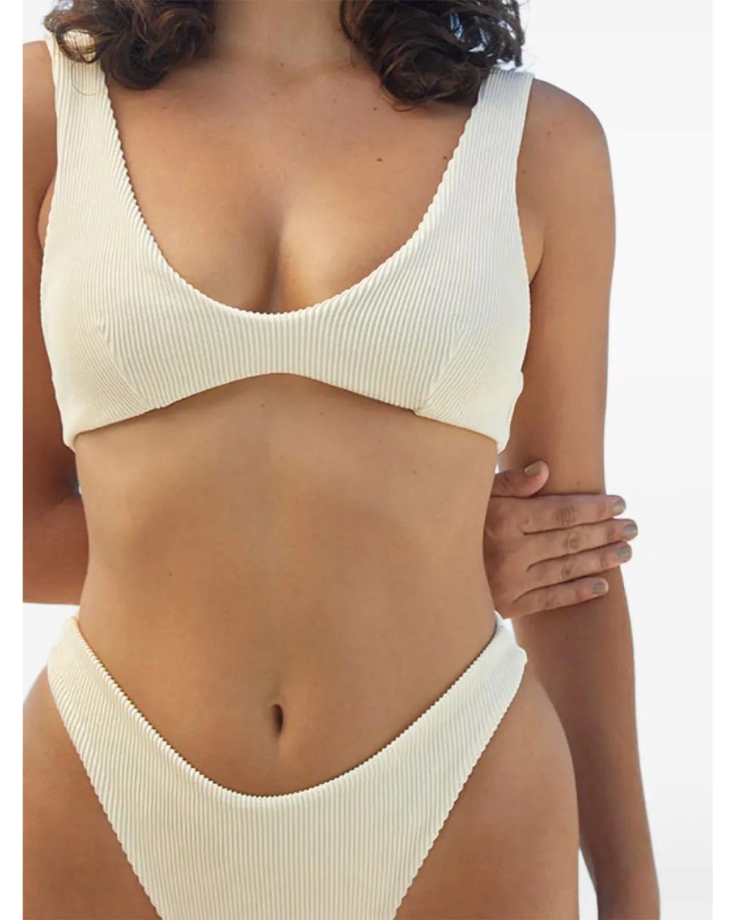 Haight Brown Juliana Ribbed Bikini Top