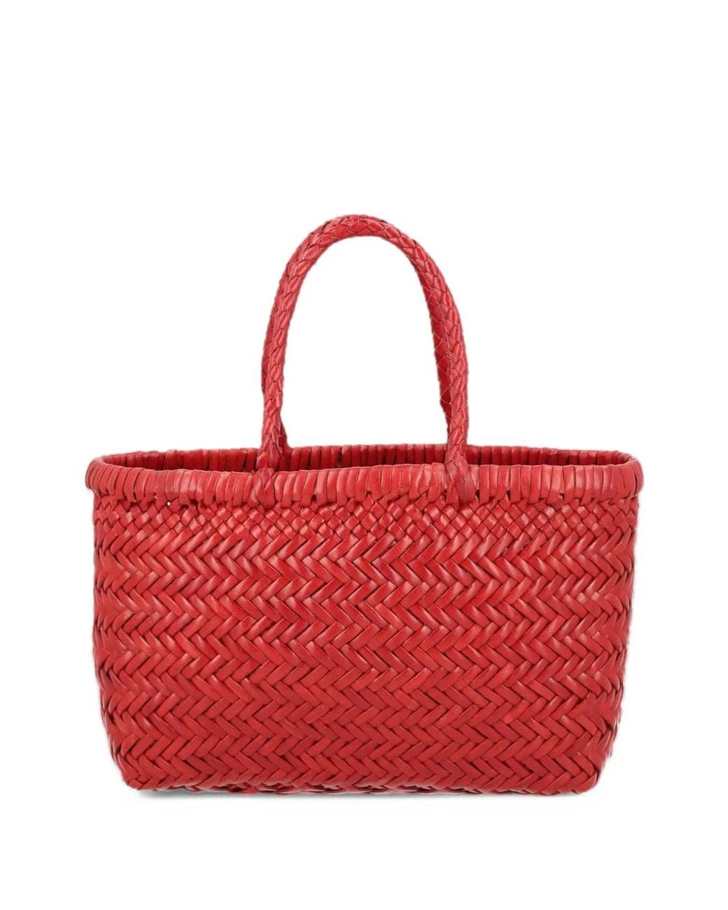 Dragon Diffusion Red Woven Leather Shoulder Bag