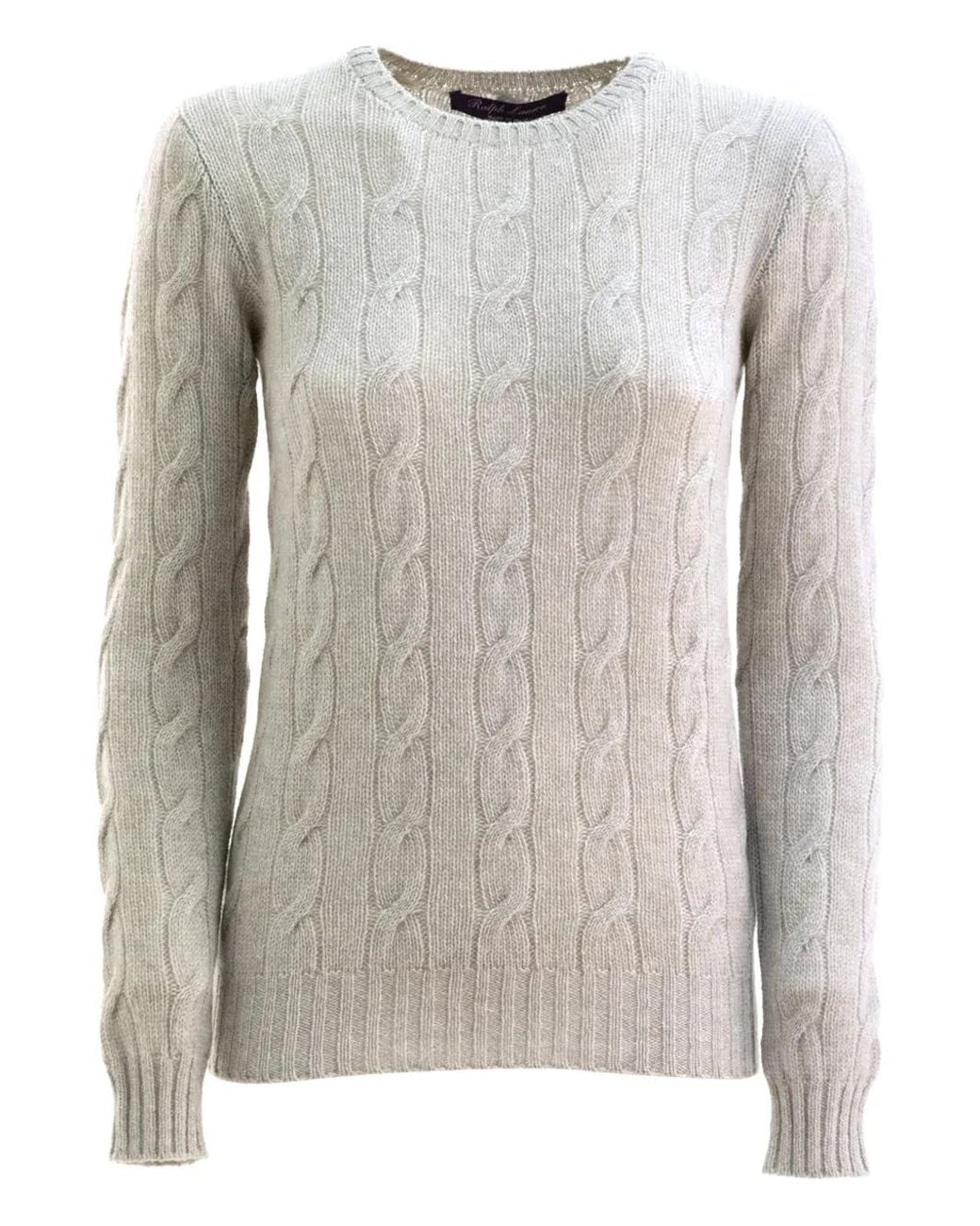Ralph Lauren Gray Cable-Knit Long-Sleeves Sweater