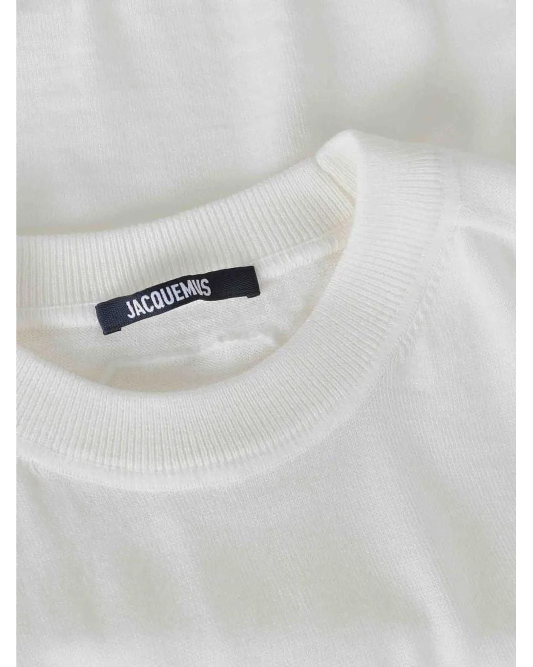 Jacquemus White Thin Crew Neck Sweater