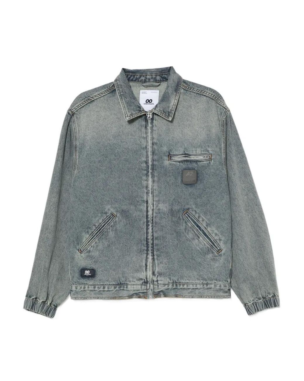 Chocoolate Gray Logo Denim Jacket for men