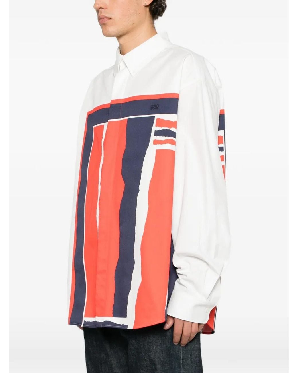 Loewe Red Graphic-Print Button-Down Shirt for men