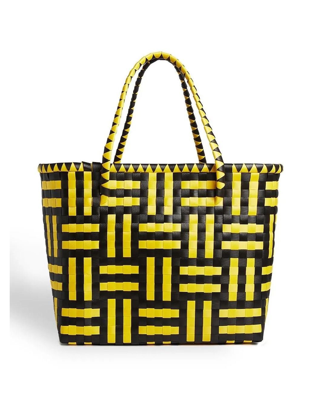 Hay Yellow Weaved Large Tote Bag