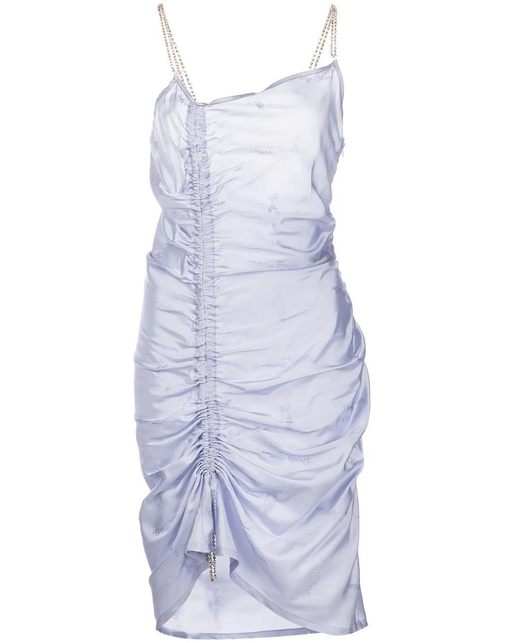 Gcds Blue Crystal-Strap Ruched Dress