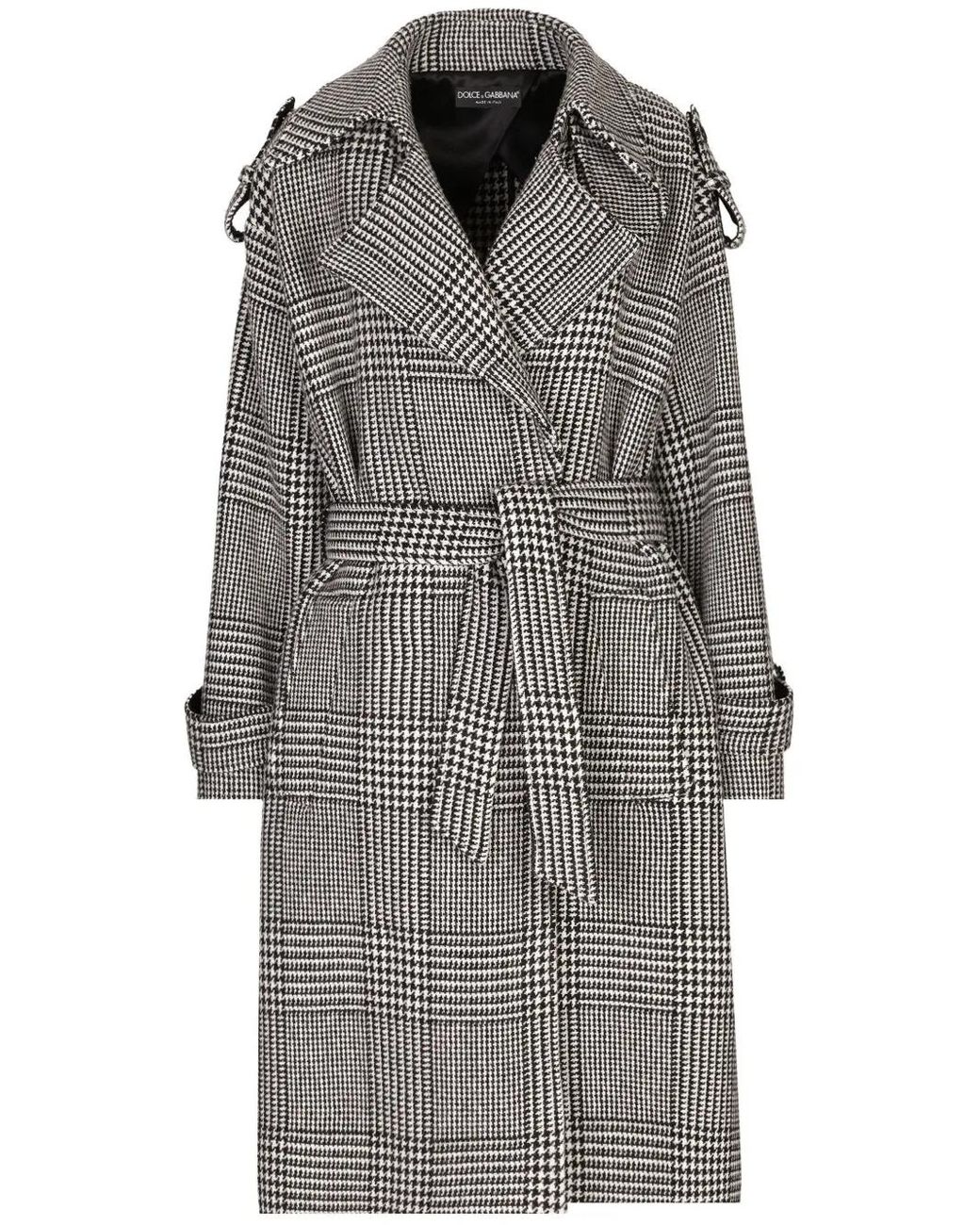 Dolce & Gabbana Gray Check-Pattern Coat